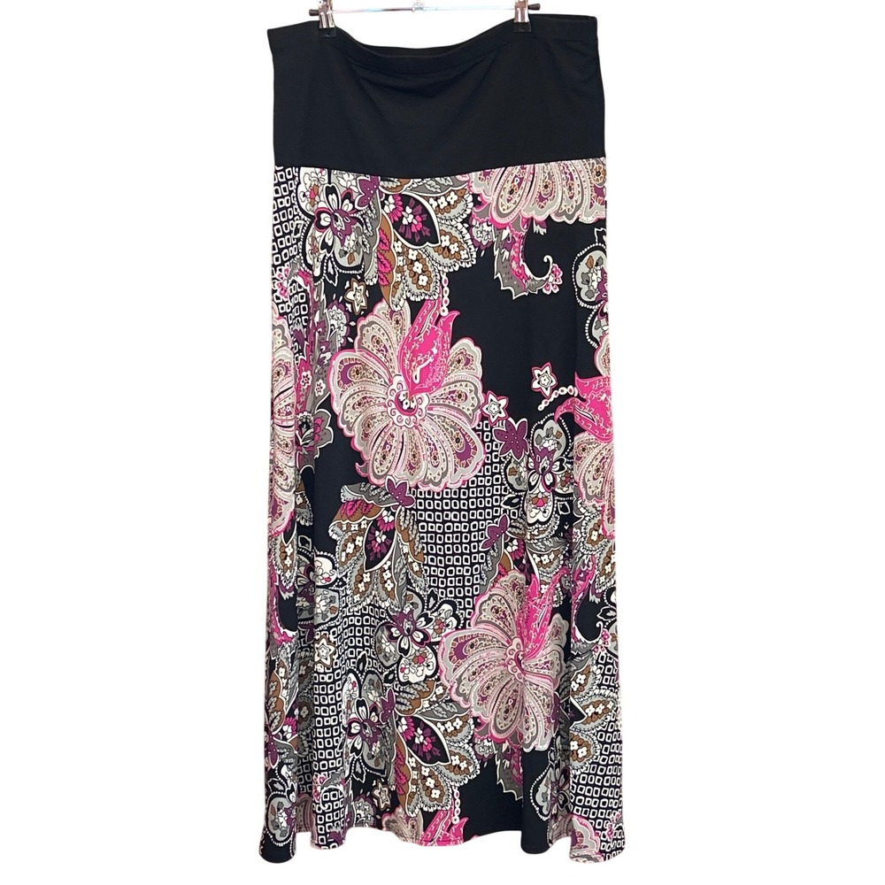 Vintage Y2K J.B.S. Ltd. Maxi Skirt Bohemian Paisley Whimsigoth XL Festival Retro